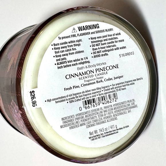 CINNAMON PINECONE 3-Wick Candle - Picture 3 of 3